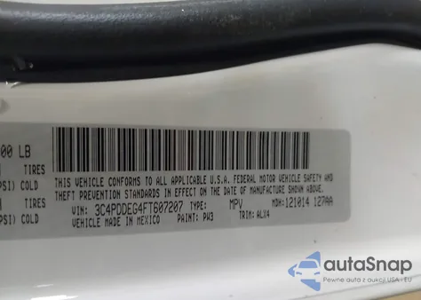 2015 Dodge Journey R/T from USA, damaged, VIN 3C4PDDEG4FT607207